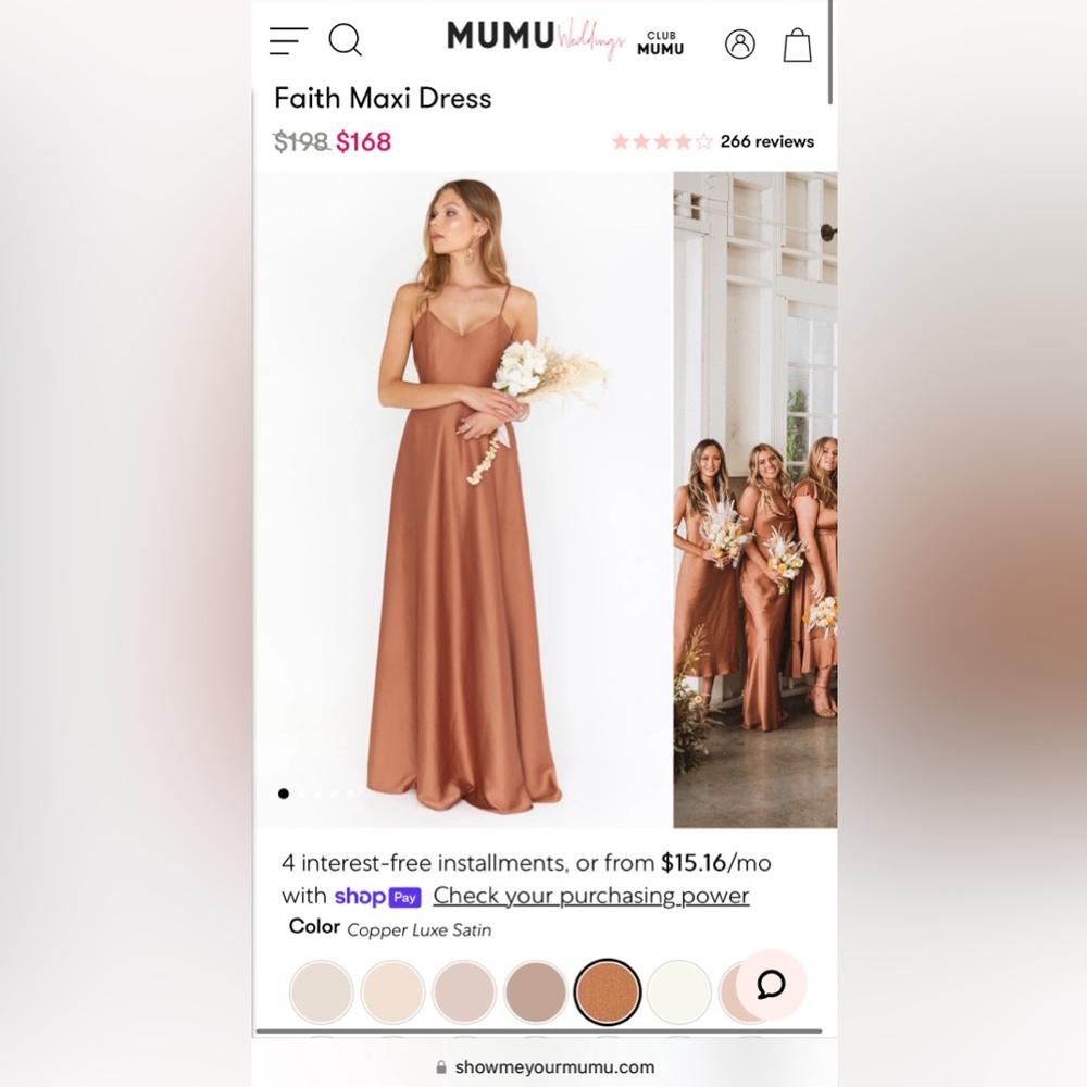 Show Me Your MuMu Copper Luxe Satin Maxi Dress